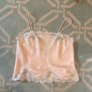 VTG CHRISTIAN DIOR Camisole Pink With White Lace S